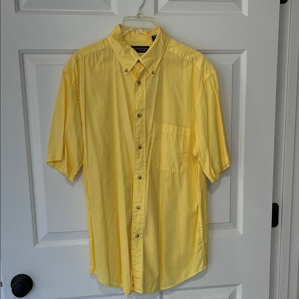 Roundtree & Yorke Yellow Casual Button Down Shirt